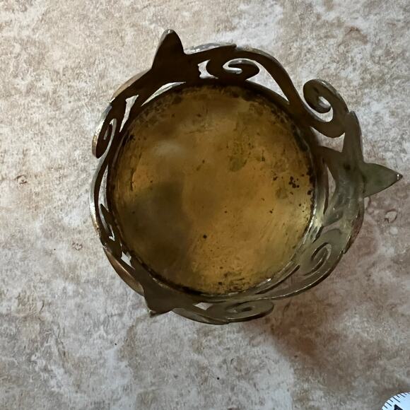 vintage brass star celestial piller candle holder retro home decor witchy boho - Picture 3 of 6